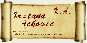 Krstana Acković vizit kartica